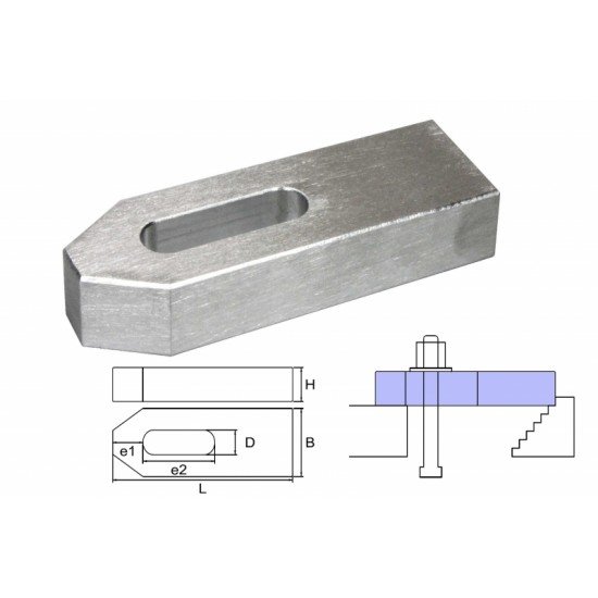 Aluminium clamp M12/14 x 100 x 40 x 20